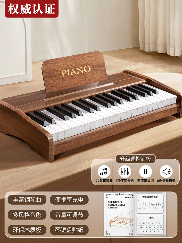 Household wooden mini piano kids electronic keyboard beginner girl baby infant toddler first birthday boy toy gift