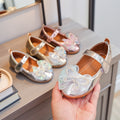 Girls'  spring new bowknot soft sole princess leather shoes for mid-to-large children - wholesale magic tape closure kids' shoes (direct from manufacturer)