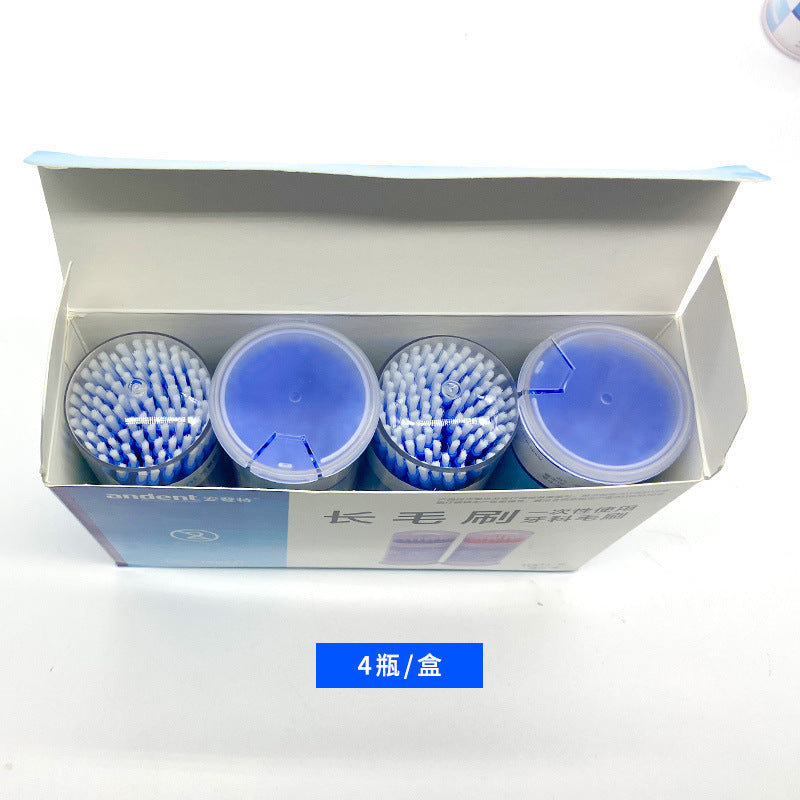 Dental small hair brush single head medicine stick long hair brush disposable medicine stick fluoride brush medicine brush 100 pcs/box