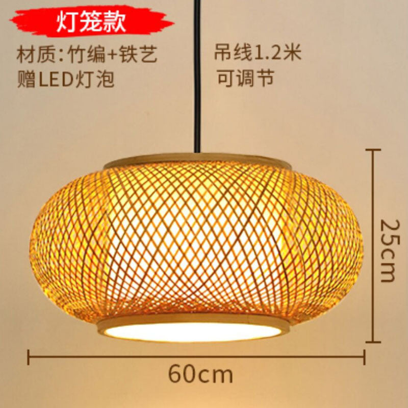 Japanese chandelier restaurant light tatami light new Chinese bamboo lamp zen light tea room light Chinese style bamboo art lighting