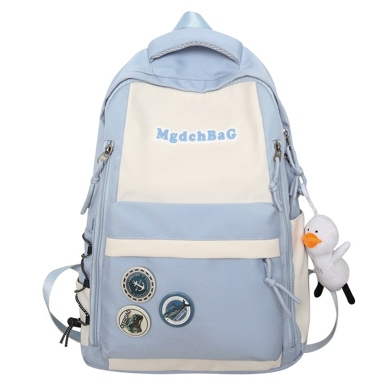 Large capacity casual backpack schoolbag male and female high school junior high school student schoolbag primary school student college student wholesale