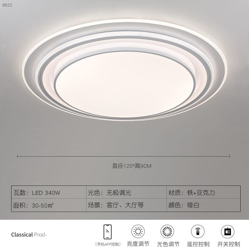 Led ceiling light round living room lamp 80cm minimalist modern elegant home bedroom light 1m large round room lighting fixture