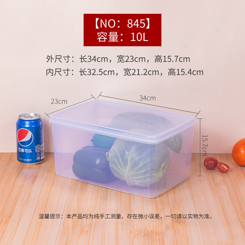 Rectangle transparent crisper food grade sealed box with lid refrigerator storage box kitchen plastic box lunch box wholesale