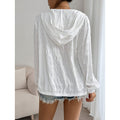 new women's hooded cardigan, open-front sun protection jacket