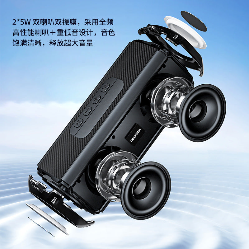 New wireless bluetooth speaker - portable subwoofer with lights, outdoor deep bass mini speaker, supports card playback