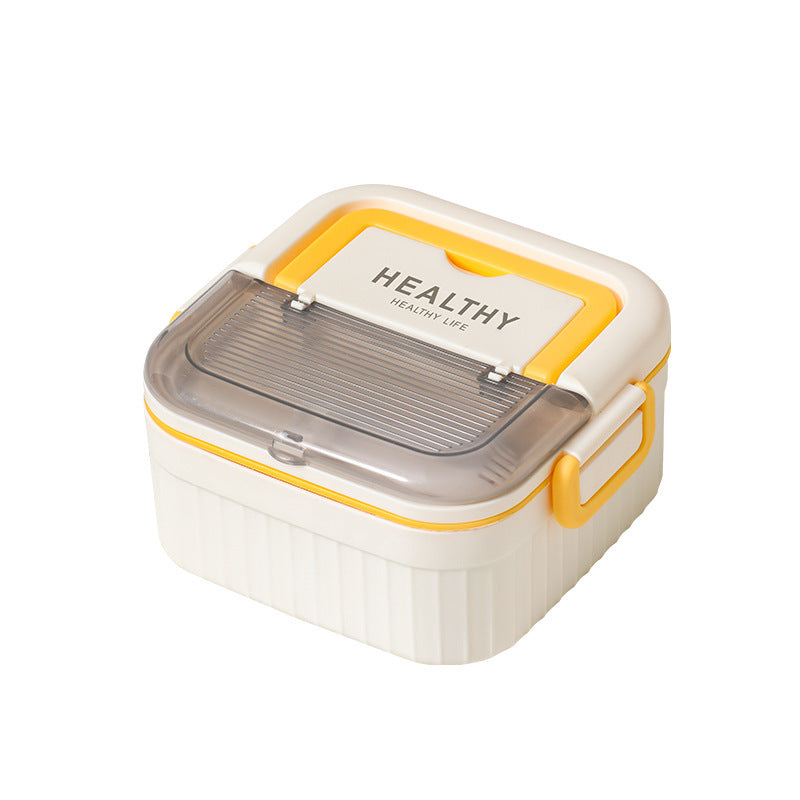 304 liner thermal insulation lunch box can be heated in microwave oven, office workers bring rice grid lunch box picnic portable and portable box