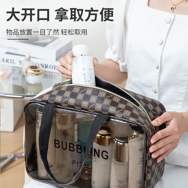 Yulang new transparent bath storage bag waterproof beach bag large capacity travel toilet bag fitness swimming bag