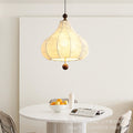 Medieval style gourd printing fabric small chandelier log beads retro single head chandelier restaurant bar bedroom bedside