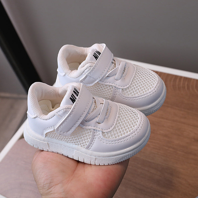 Baby & toddler shoes: summer breathable crib shoes, sandals, hollow-out sneakers, white shoes, and athletic shoes for boys & girls