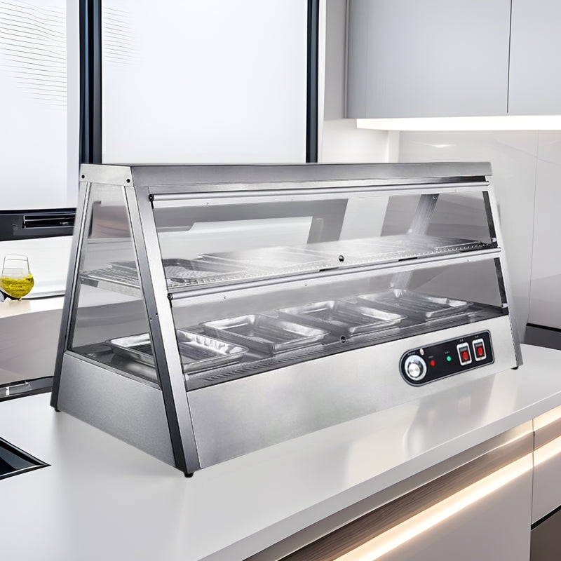 Fried food insulation sales display cabinet Desktop insulation cabinet Hamburg egg tart display Commercial desktop crispy cabinet