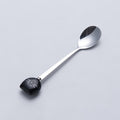 Japanese and korean style creative stainless steel spoon with ceramic handle, stainless steel fruit fork, ice cream scoop, minimalist soup spoon, coffee spoon