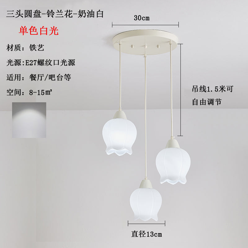 French Cream Wind Pumpkin Chandelier Designer Bar Lighting Simple Modern Creative Dining Table Art Restaurant Lights