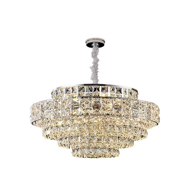 Living room lamp crystal chandelier light luxury high-end round dining room hall main lighting modern simple master bedroom chandelier