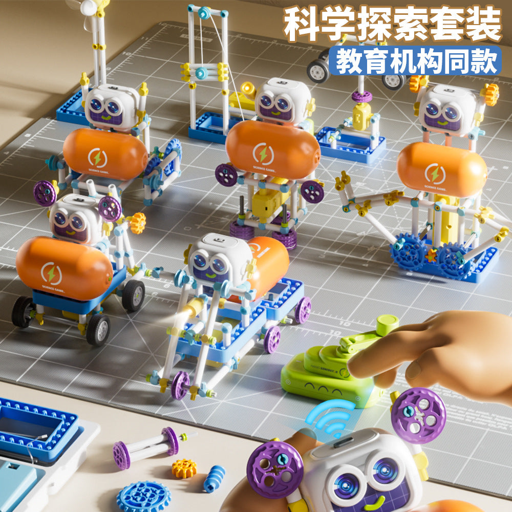 Kids electric science and education building blocks primary school students physics gear mechanical assemble educational toys 6-13 years old boys gifts