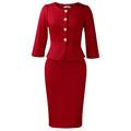 C8640 cross-border women's clothing  winter new fashion elegant round neck ruffle african fashion set