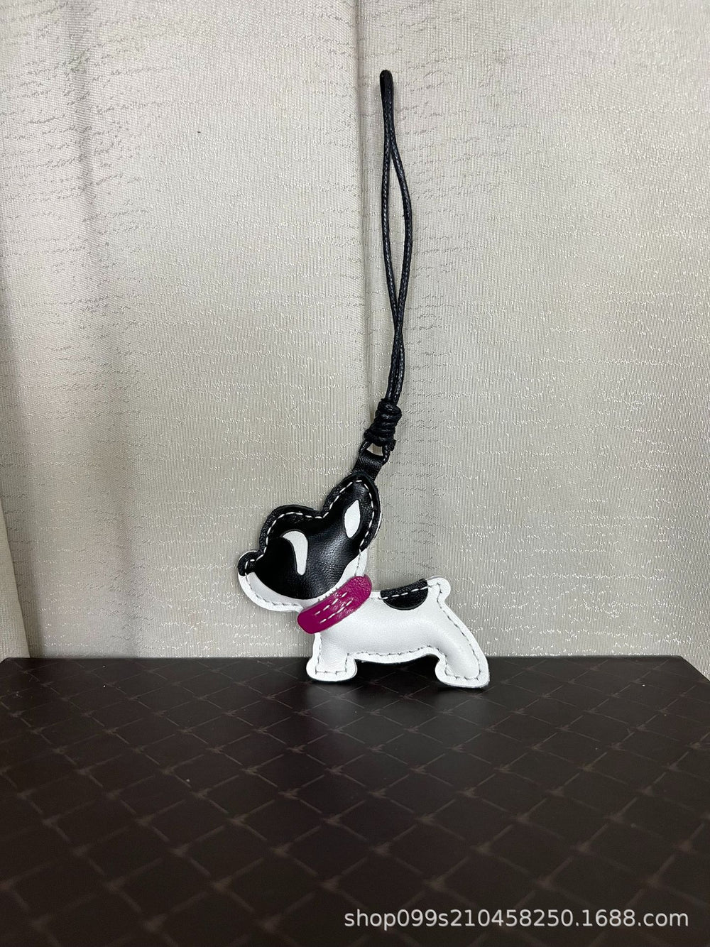 Crazy ins puppy pendant cartoon rocking dog leather pendant handmade goatskin bag pendant car keychain