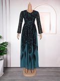 fashiondress african women's plus size  long sleeveseleganceprinting chiffon long skirt