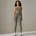 fashion seamless knittingpure color cross back tight yoga suit sports running fitness nine-point pants
