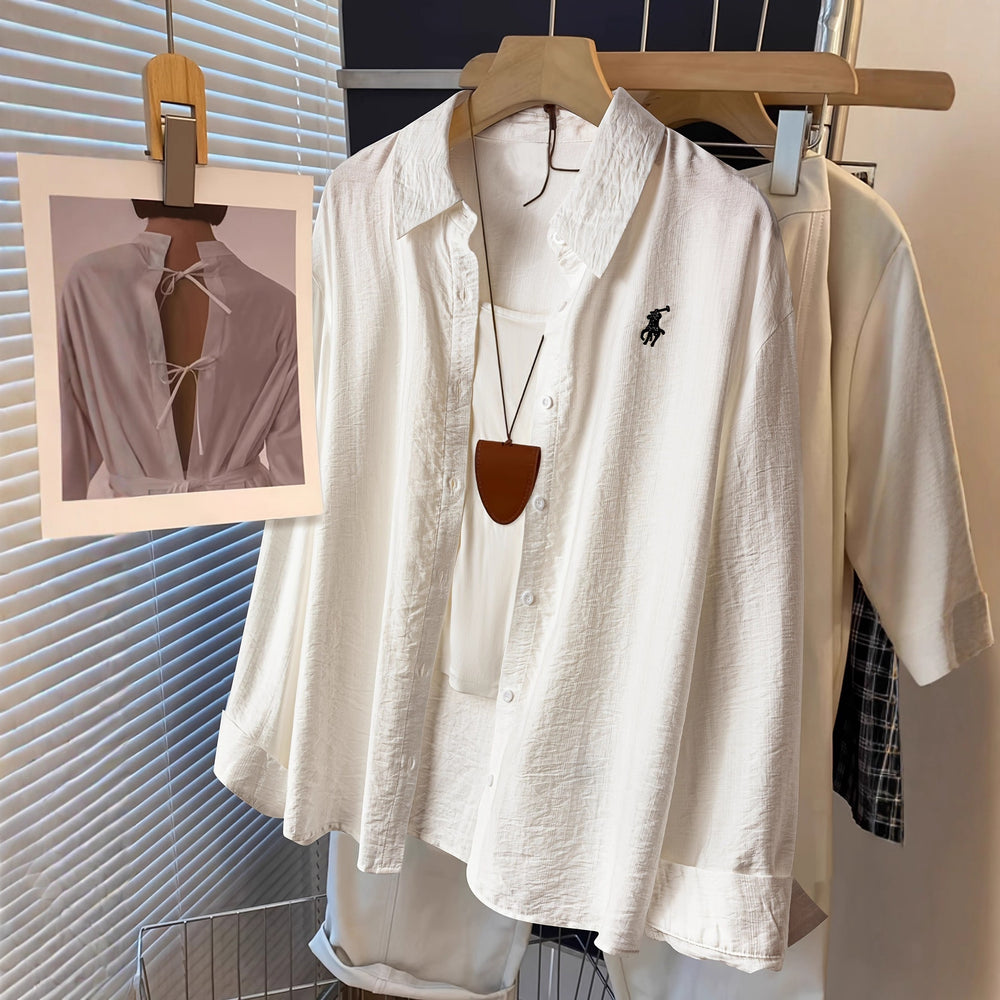 fashion26spring new product work clothing daily soft long-sleeved loose shirt