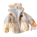 Kids' fleece-lined hooded zip-up jacket: cute and cozy winter warmth for baby boys and girls