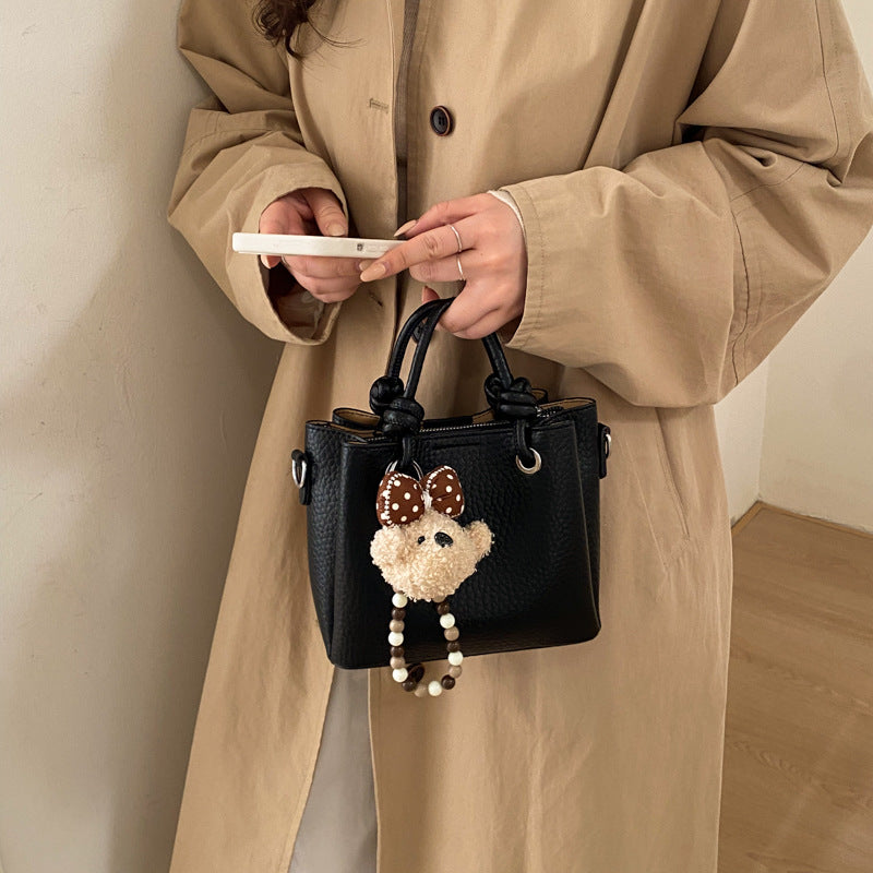 Premium lychee grain bucket bag - 2026 spring new arrival - tote, basket, large capacity shoulder & crossbody bag