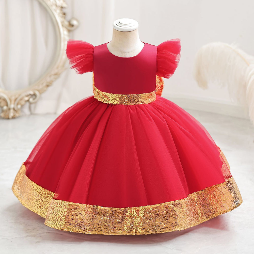 Export ready-made tulle sequinkids dress princess dress baby girl christmas dress baby dress