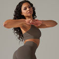 Fashion cross-border seamless knittingpure color beautiful back breathable cross sports intimates running fitness yoga bra tops