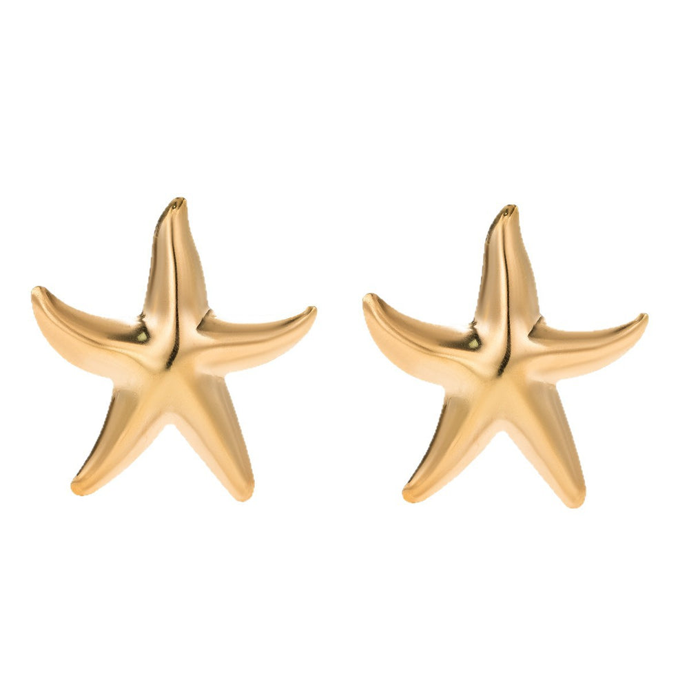 Wholesale gold earrings - european & american style, cross-border alloy jewelry accessories, unique & high-end, statement starfish earrings for women