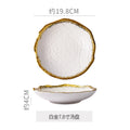 White 7.8inch bowl-gold
