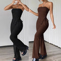 women's foreign trade sexy street fashion set - spring/summer new bandeau top and pants two-piece outfit