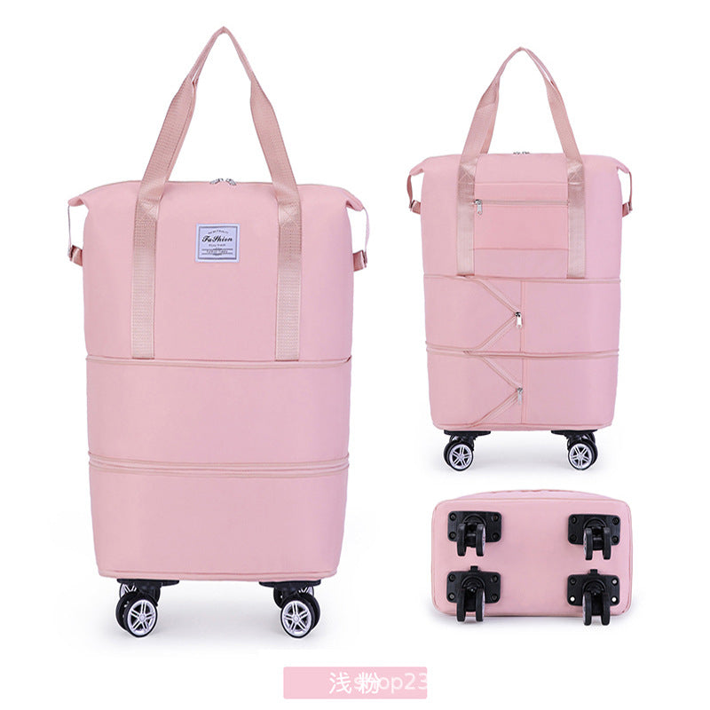 Newly upgraded silent universal wheel bag multi-function large capacity removable pulley travel dry and wet separation boarding bag