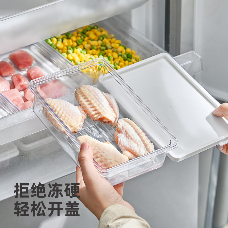 Food grade food frozen storage crisper refrigerator scene with lid transparent sealed storage box  new product