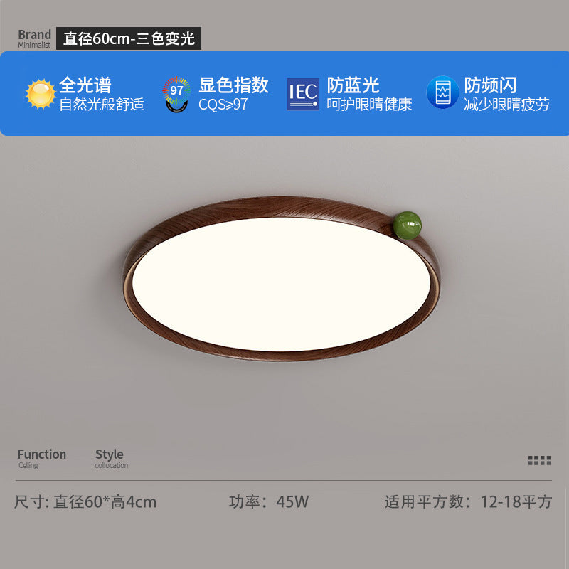 Wabi Sansi wind fruit lamp log wind bedroom ceiling lamp retro Japanese study eye protection children's room full spectrum lamp