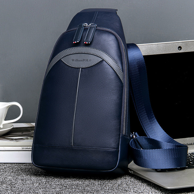 Emperor Paul leather breast bag men's bag new shoulder messenger bag casual versatile cowhide chest bag tide