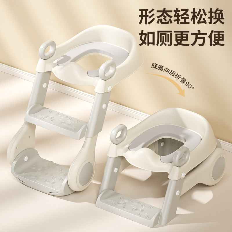 Foldable potty training toilet for kids - baby boys, girls, and toddlers - step stool & squatting toilet aid