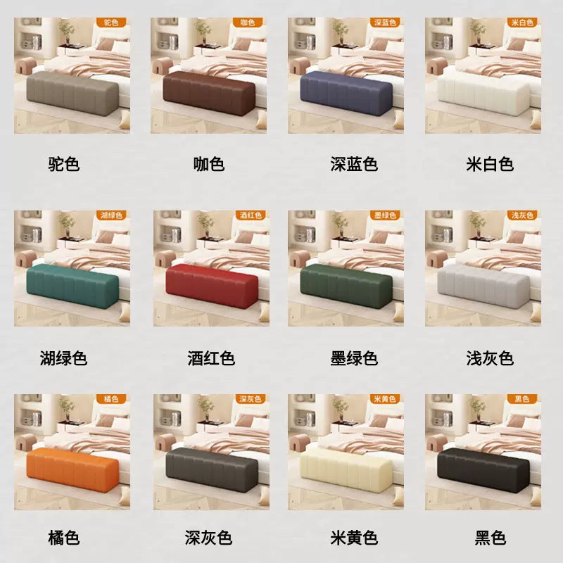 Accessible luxury soft bag shoe changing bench clothing store rest area bench sofa stool cloakroom bed end rectangular leather stool