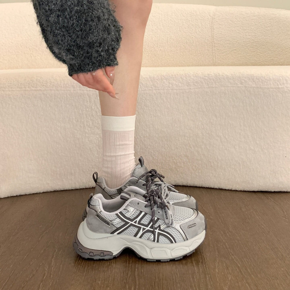 Thick sole heightened dad shoes women's 2026 spring new arrival super popular breathable easiest for match sports shoes showing leg length casual shoes