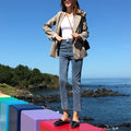 Straight-leg jeans,  new style, chic and fashionable denim cropped pants, comfortable and casual, stretchy and versatile women's jeans