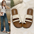 Toe-out slippers for women, french retronew arrival spring and summer k-style retrocasual vacation one-leg roman shoes