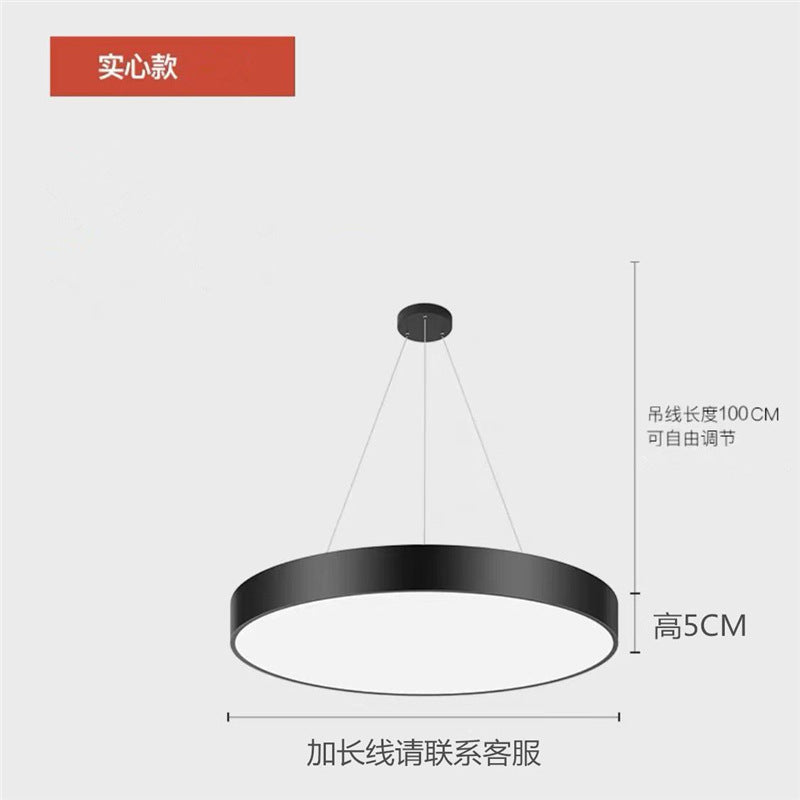 Led round pendant light barber shop lamp office ceiling light hanging wire light bar counter light live stream industrial style lighting fixture