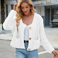 Fashion cross-border fall and winternew arrivalpure color thick needle sweateroutwearloose soft waxy lazy style knittingcardigan women