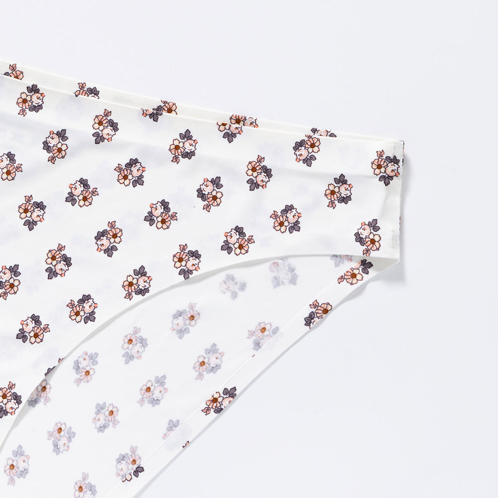foreign trade wholesale low-waist sexy ice silk seamless underwear women's printing breathable quick-drying plaid women's briefs