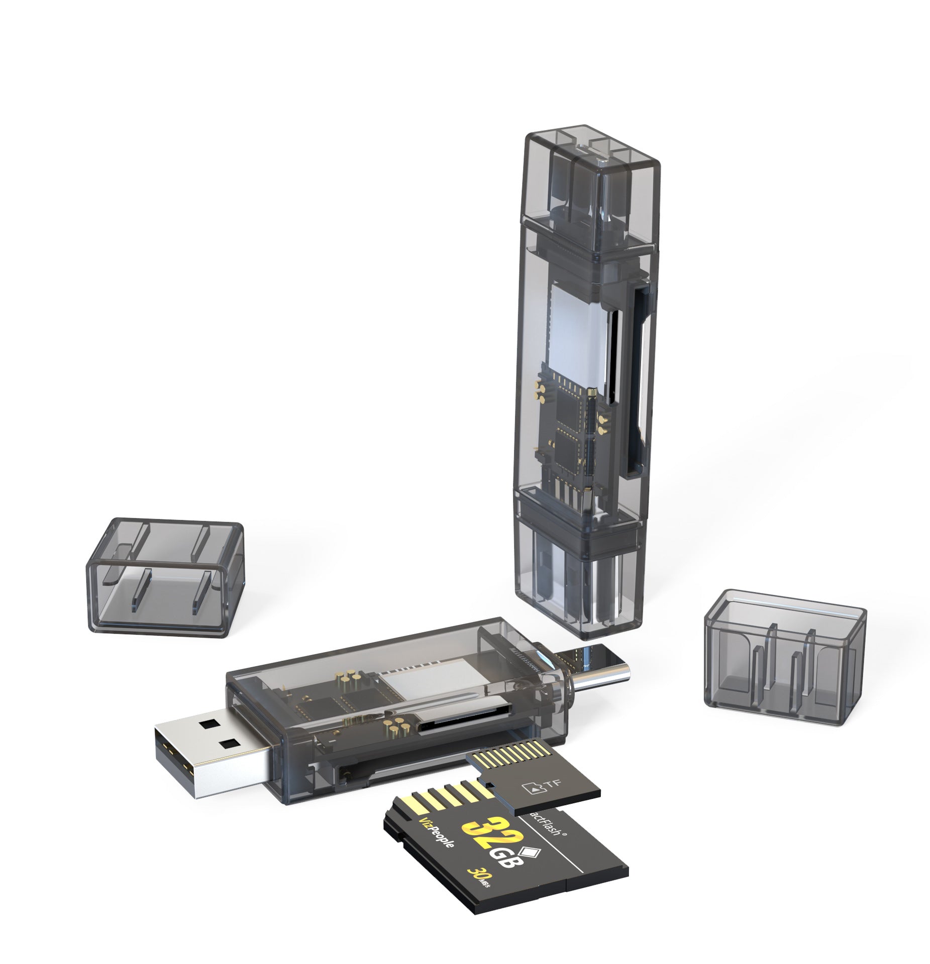 Cross-border wholesale usb card reader TFSD mobile phone camera high-speed 2-in-1 super compatible OTG high-speed transmission