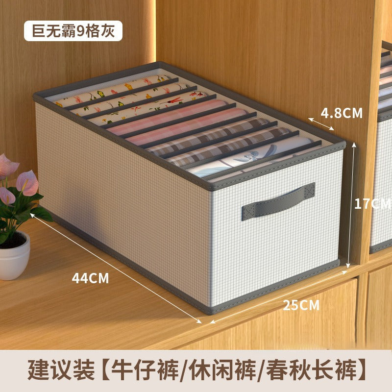 Pants, clothes storage artifacts, household wardrobes, layered compartment boxes, sorting compartment boxes for clothes