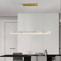 Nordic light luxury designer modern minimalist linear island table office study lamp minimalist restaurant marble chandelier