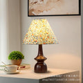 Vintage-inspired solid wood table lamp with floral fabric shade - perfect for bedroom, bedside, b&b, study, and ambiance lighting. direct from the manufacturer