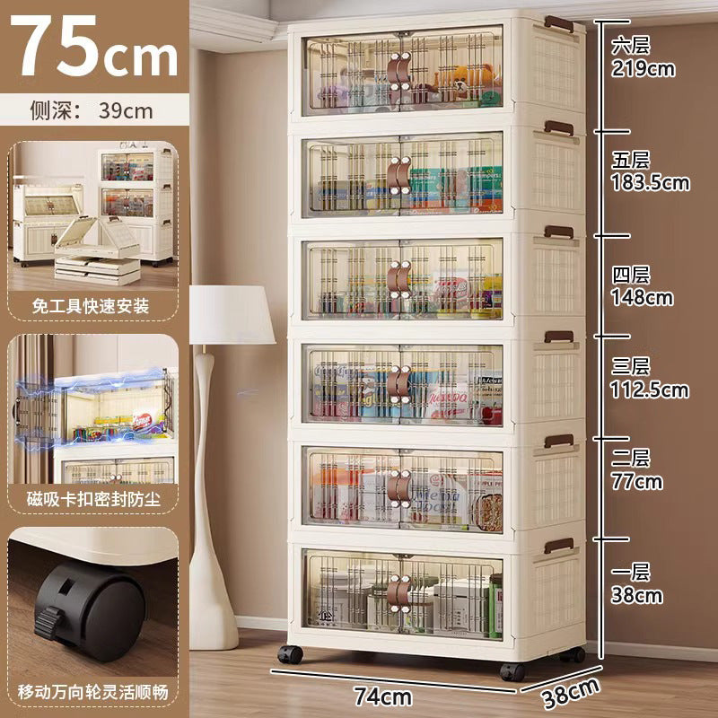 Folding cabinet double door storage cabinet large capacity bedroom baby wardrobe plastic installation-free floor-standing cabinet one piece minimum