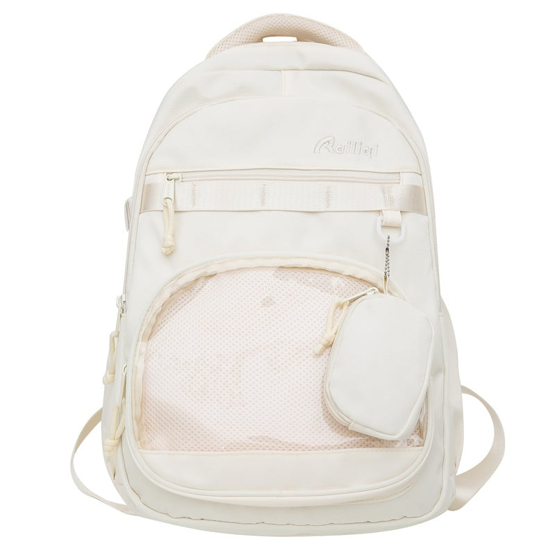 Painful bag girl large capacity school bag new arrivalsweetcute dopamine backpack small hanging bag transparent window wholesale lightweight