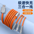 120w super fast charging cable - 3-in-1 data cable for apple, android, and huawei devices with indicator light