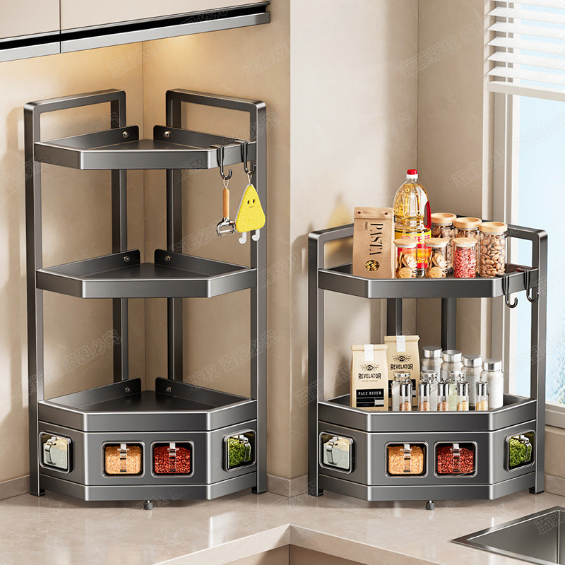 Kitchen Countertop Seasoning Shelf Household Multifunctional Seasoning Oil Salt Sauce Vinegar Storage Box Seasoning Storage Shelf